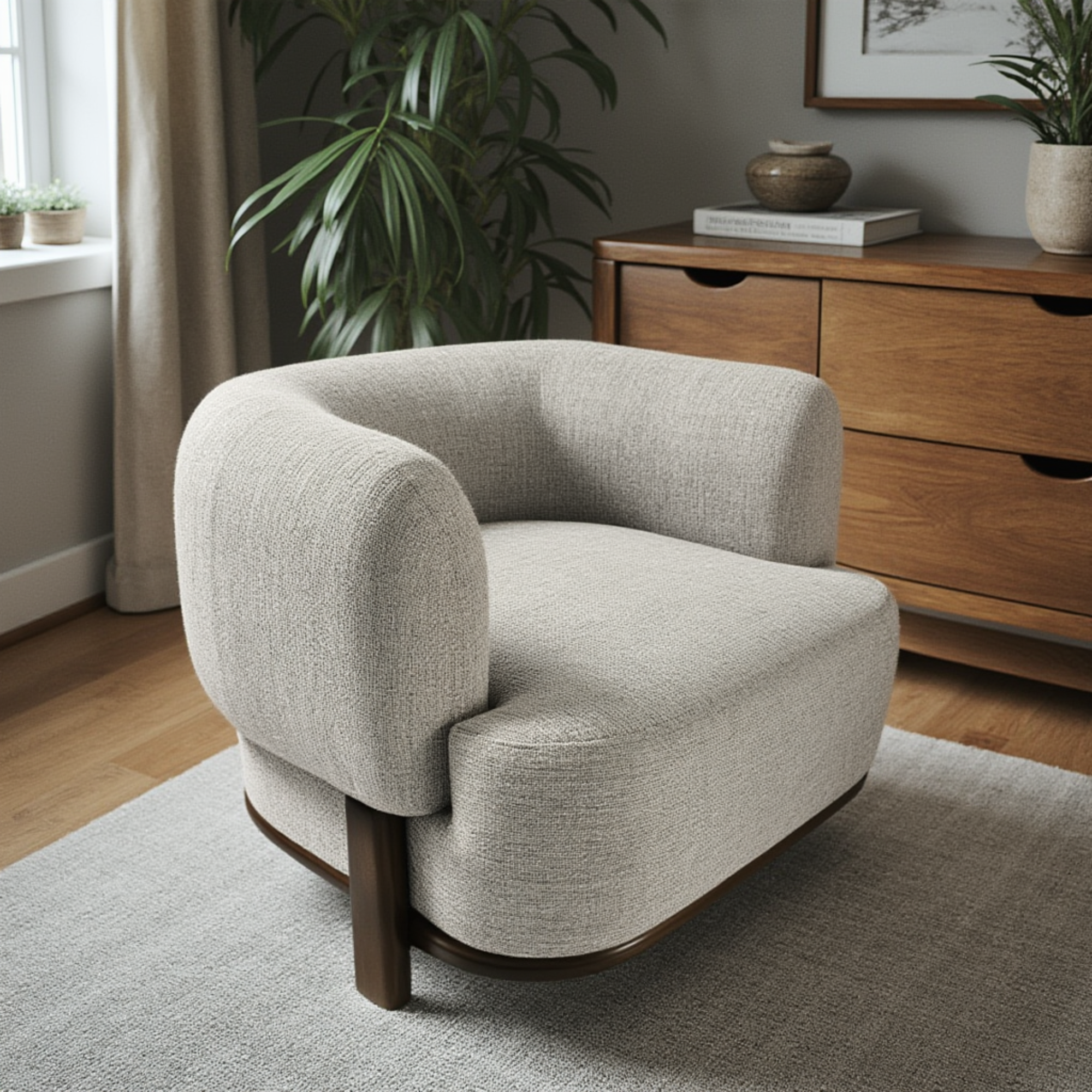 Florence Accent Chair: Light Grey